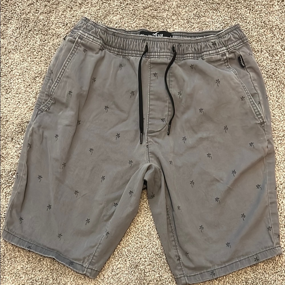 Hollister Gray Athletic Shorts with Drawstring and Elastic Waistband